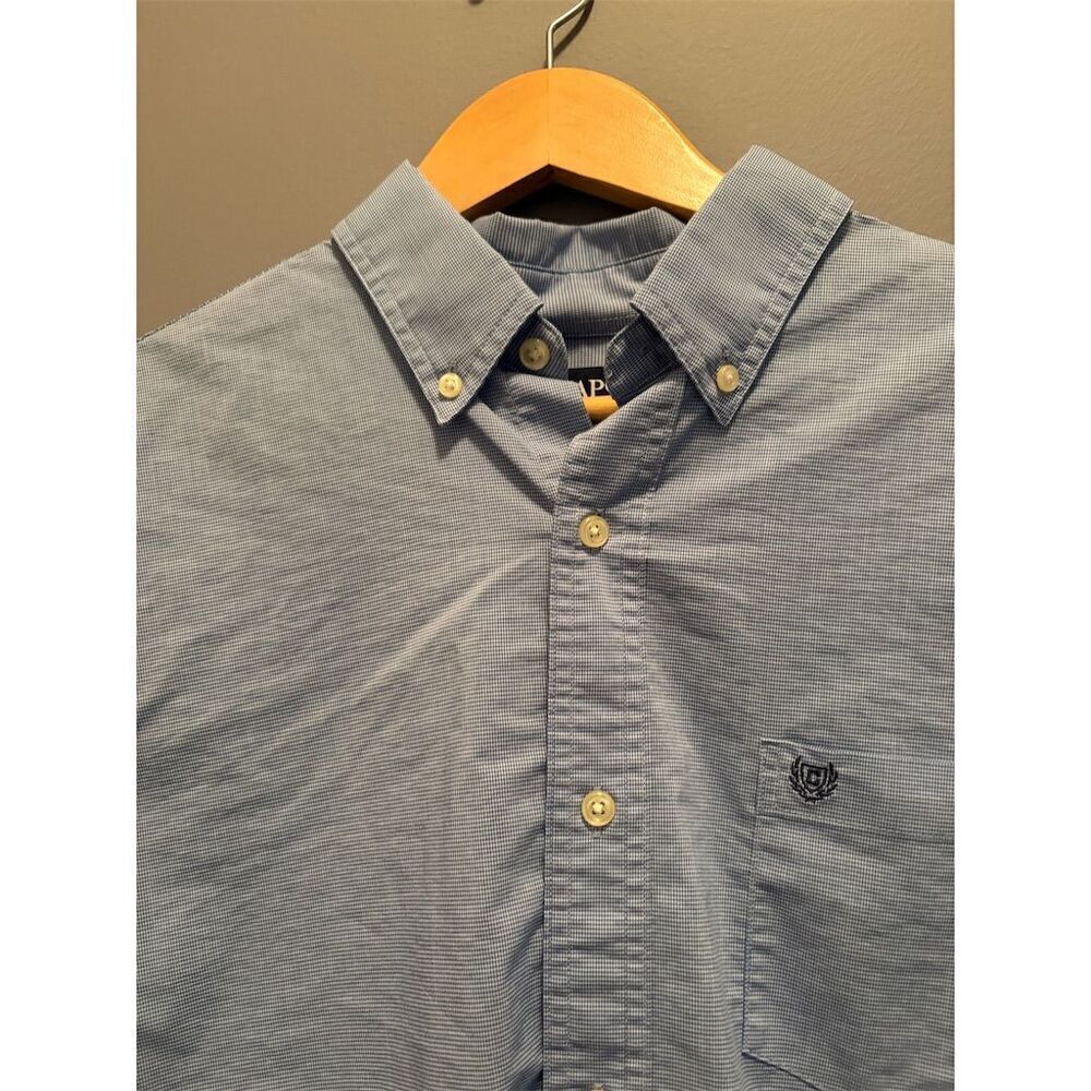 Chaps Men's L Blue  Stretch Button-Up Shirt Long Sleeve Casual - Picture 3 of 8